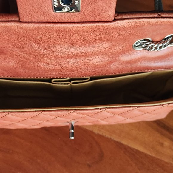 Chanel Classic Single Flap Bag Diamond Quilted Cognac Brown Pristine Condition - Picture 3 of 7